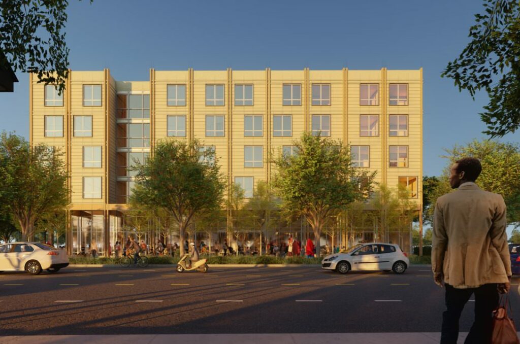 A rendering of what Wadajir could look like, built with Cross Laminated Timber.