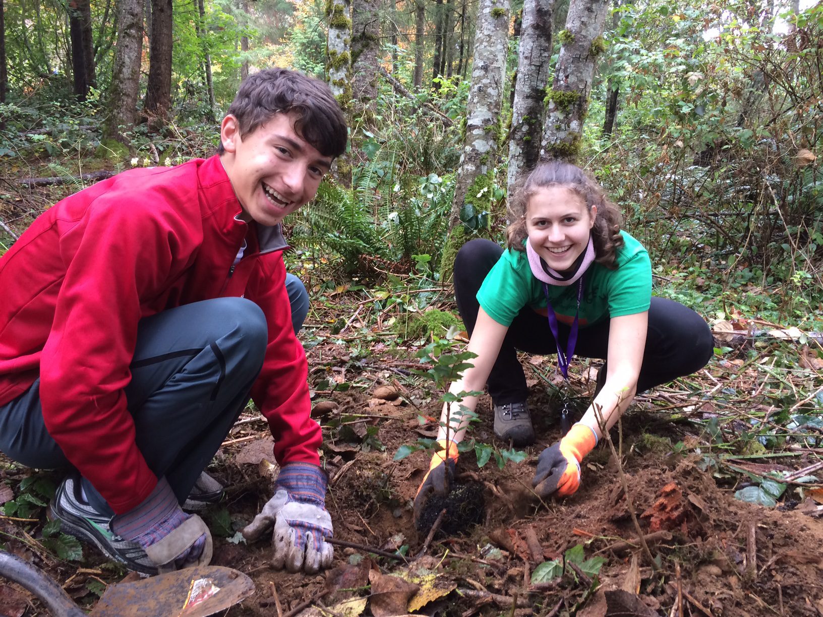 Youth volunteers smiling