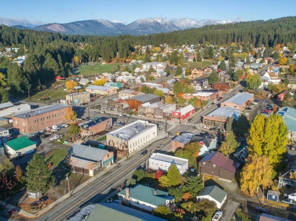 Roslyn Washington Aerial downtown