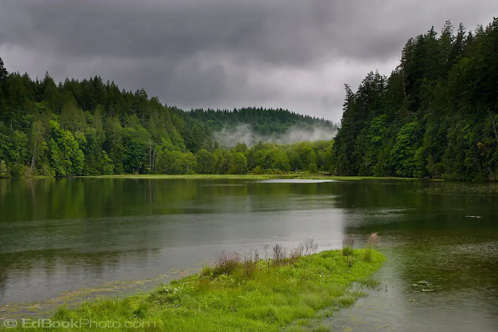 Rain clouds roll in over the Beef Beef Creek estuary